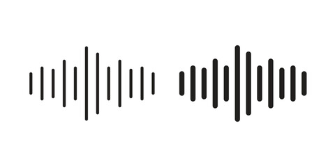 Waveform icon vector in simple flat design, outline.