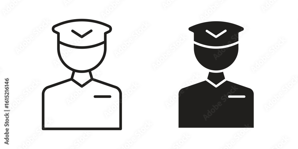 Wall mural user pilot icon vector in simple flat design, outline.