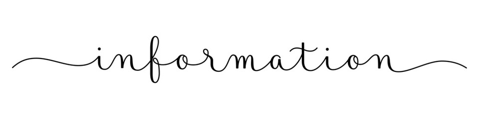 INFORMATION black vector brush calligraphy banner with swashes