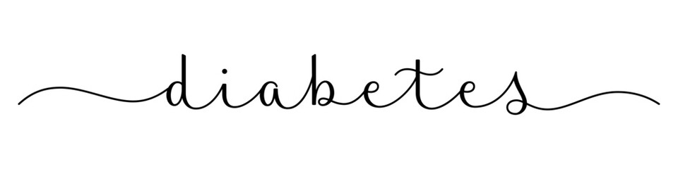 DIABETES black vector brush calligraphy banner with swashes