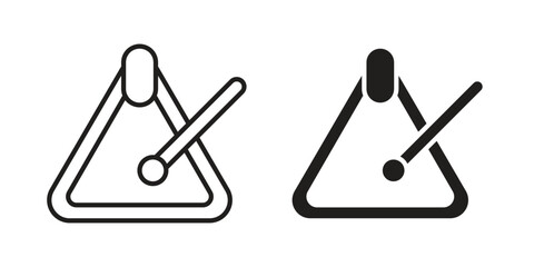 Triangle music icon vector in simple flat design, outline.