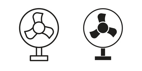 Table Fan icon vector in simple flat design, outline.