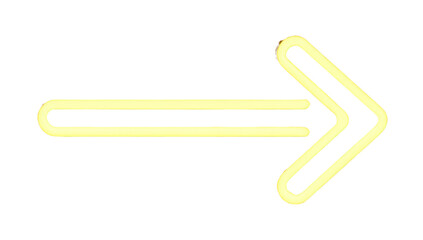 Obraz premium PNG Yellow arrow sign neon background glowing.