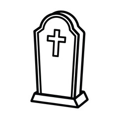 Obraz premium old gravestone with cross vector