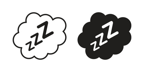 Snooze icon vector in simple flat design, outline.
