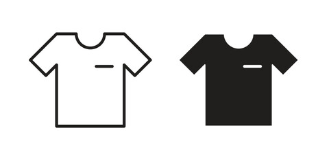Shirt icon vector in simple flat design, outline.