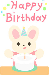 happy birthday card with little bunny