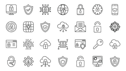 Collection of doodle vector web design icons for business and internet symbols