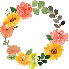 sunflower and rose wreah