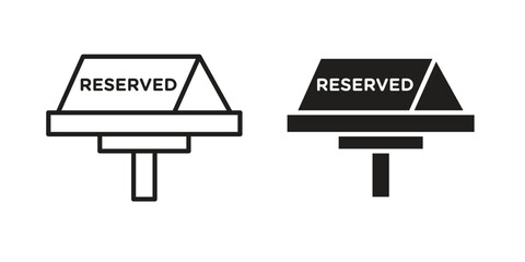 Reservation table icon vector in simple flat design, outline.