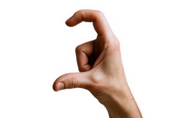 A close-up of a male hand making a gesture, showcasing creativity and expression against a dark background.