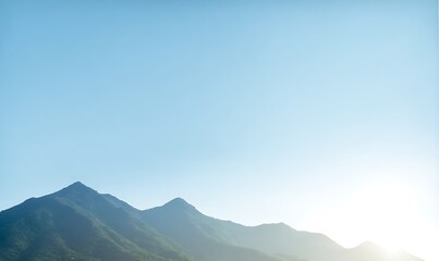Obraz premium Mountains under a clear azure sky