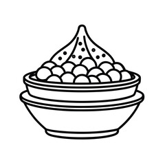 Moroccan couscous kit illustration with black outline
