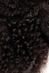 curly black hair, macro hair texture