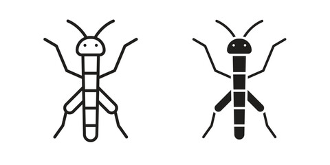 Locust icon vector in simple flat design, outline.