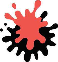 Coral inspired goo splash silhouette vector for modern organic shape design