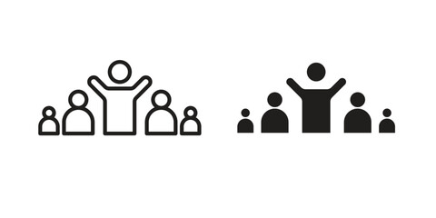 Leadership icon vector in simple flat design, outline.