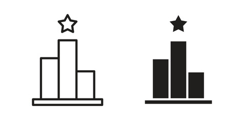 Leaderboard icon vector in simple flat design, outline.