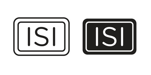 ISI mark icon vector in simple flat design, outline.
