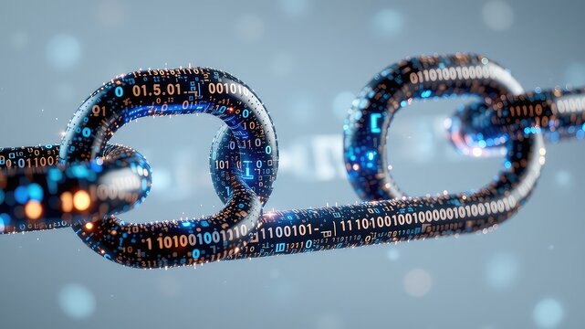 Digital Interconnected Network Conceptual Design Showing Security and Technology Advancements in Data Processing and Secure Connections