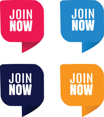 Join now vector colorful icon set membership call to action
