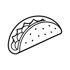 simple taco line art design