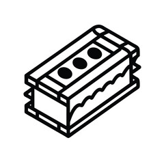 Clean vector illustration of a paleo protein bar packaging with a black outline