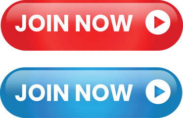 Join now button vector graphic element red and blue color