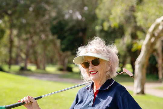 senior woman at golf
