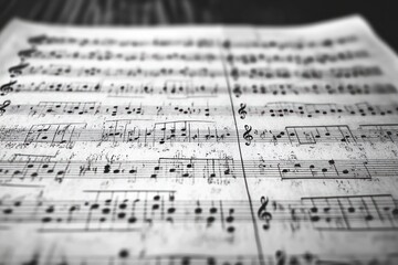 Close-up sheet music