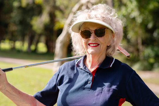 senior woman at golf