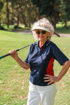 senior woman at golf
