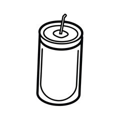 stylish soda can outline icon