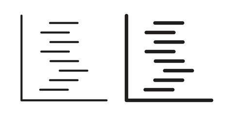Chart gantt icon vector in simple flat design, outline.