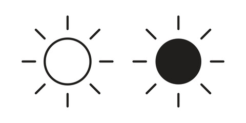 Obraz premium Brightness icon vector in simple flat design, outline.