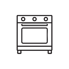 A black and white line drawing of a kitchen stove.