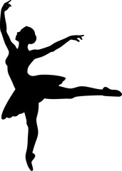 Silhouette of a ballet dancer in a graceful pose, illustrating the beauty and art of dance