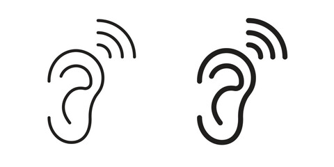 Assistive listening systems icon vector in simple flat design, outline.
