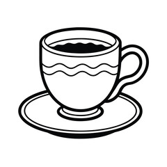 vintage style coffee cup with wavy