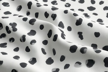 White fabric with a speckled gray/black print
