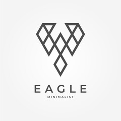 Minimal Eagle Logo Design, modern bird line style logo design, flat design logo template element, vector illustration