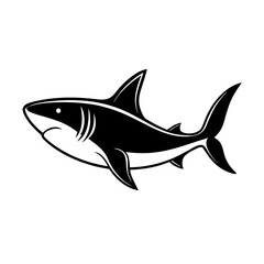 Obraz premium Minimalist Shark Clean Sea Animal Vector for Branding, Apparel & Tattoos