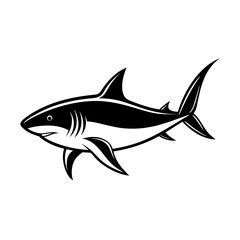 Obraz premium Shark Silhouette Vector Bold Marine Predator SVG for Logos, Tattoos & Ocean Projects