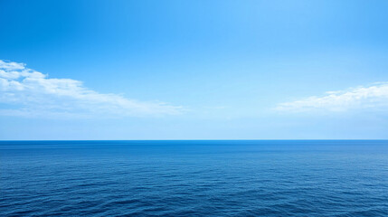 Obraz premium Ocean horizon blending seamlessly with the summer sky, minimalistic and peaceful