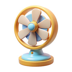 3d cartoon fan isolated on transparent background