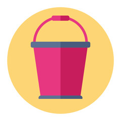 Bucket editable sign icon. Perfect vector collection  beach bucket silhouette symbol web graphic design. Cute beach bucket filled, simple flat style design. Vector image.