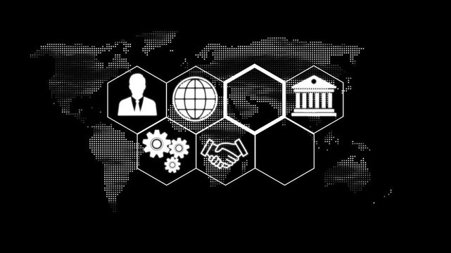  A prototype concept button on a futuristic ,beautiful abstract wave technology background, world map background. 4k animation