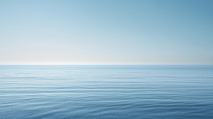 Obraz premium Ocean horizon blending seamlessly with the summer sky, minimalistic and peaceful