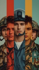 Military Job Career Occupation Panel for Patriotism Army Navy Pilot Warrior Soldier Honor Pride Defense Service Respect