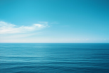 Obraz premium Ocean horizon blending seamlessly with the summer sky, minimalistic and peaceful